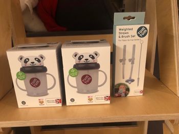 Neuf - 2 tasses d’apprentissage Tum Tum panda et lot de pailles de rechange