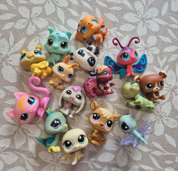 lot littlest pet shop lps 15 figurines hasbro animaux