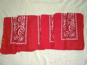 6 bandanas rouge