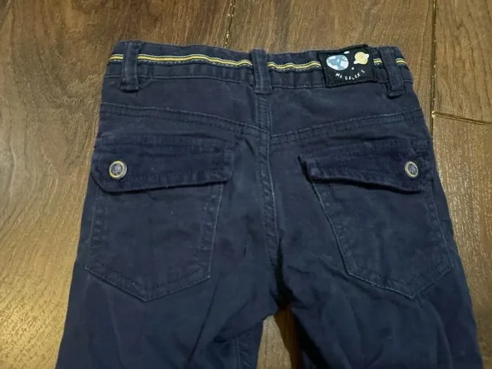 Pantalon garcon en coton et empiècements velours bleu marine sergent major 3 ans - photo numéro 6