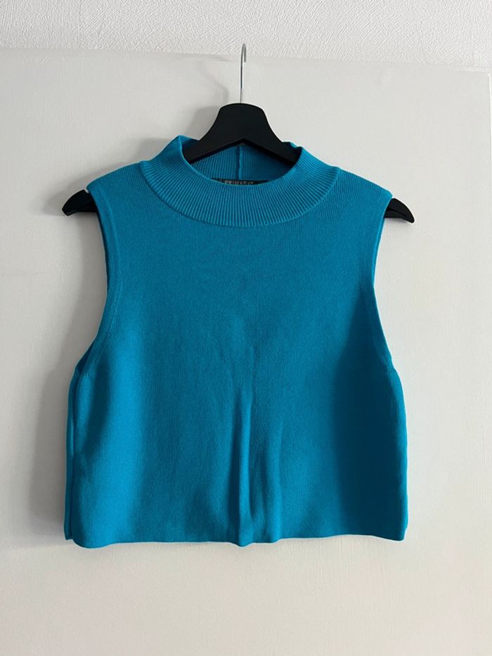 crop top bleu