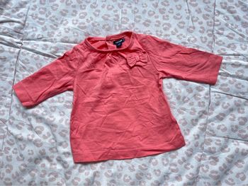 T shirt manches longues rose Kiabi 3 mois