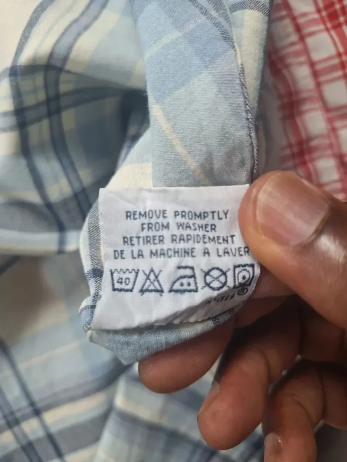 Chemise Ralph Lauren à carreaux bleu clair – Taille L – 100% coton (557) - photo numéro 9