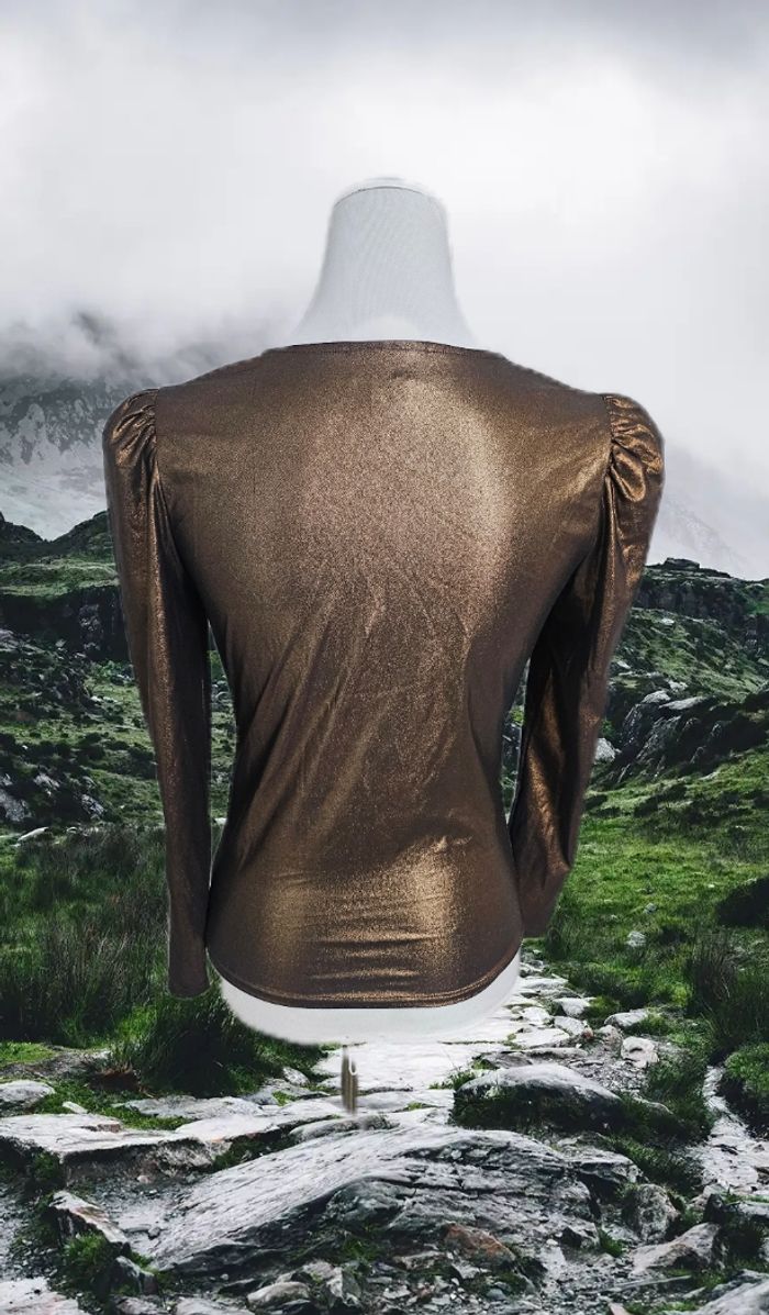 Blouse marron brillante, La city, taille M - photo numéro 4
