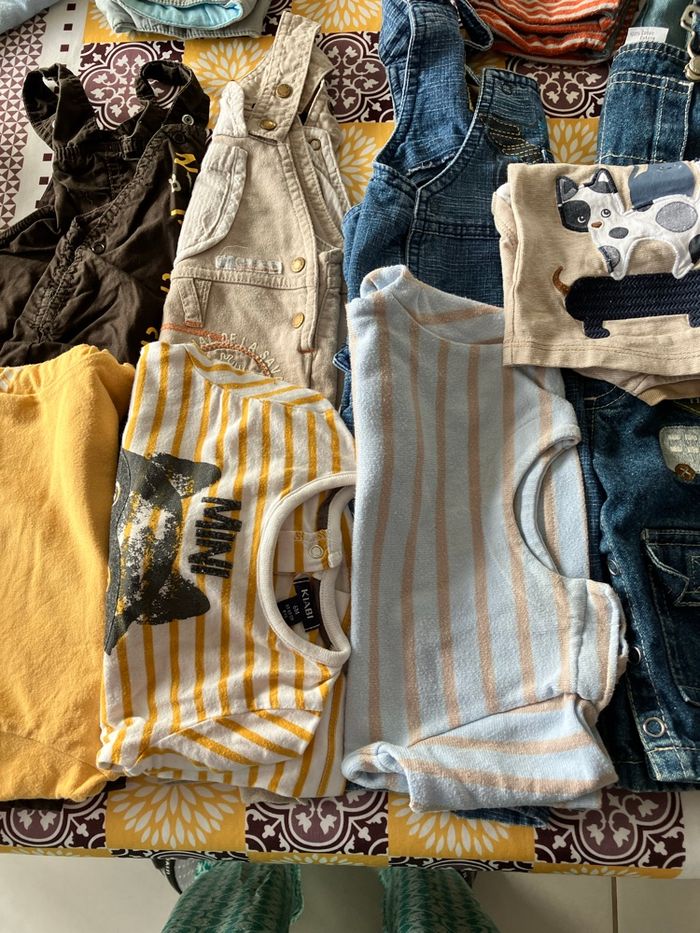 Lot ensemble salopette + haut tee shirt manches longues - photo numéro 3