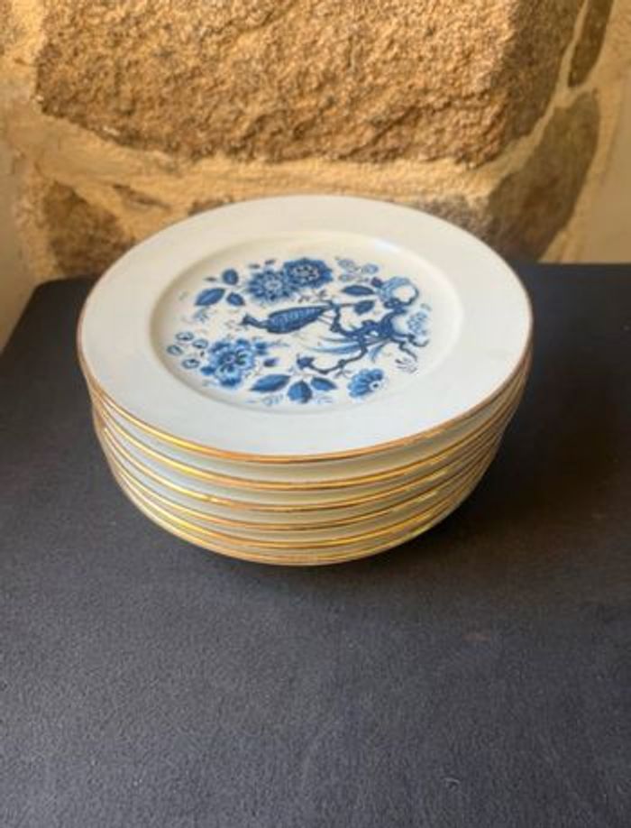 Magnifique lot de 6 petites assiettes à dessert ou fromage Limoges Vintage - photo numéro 9