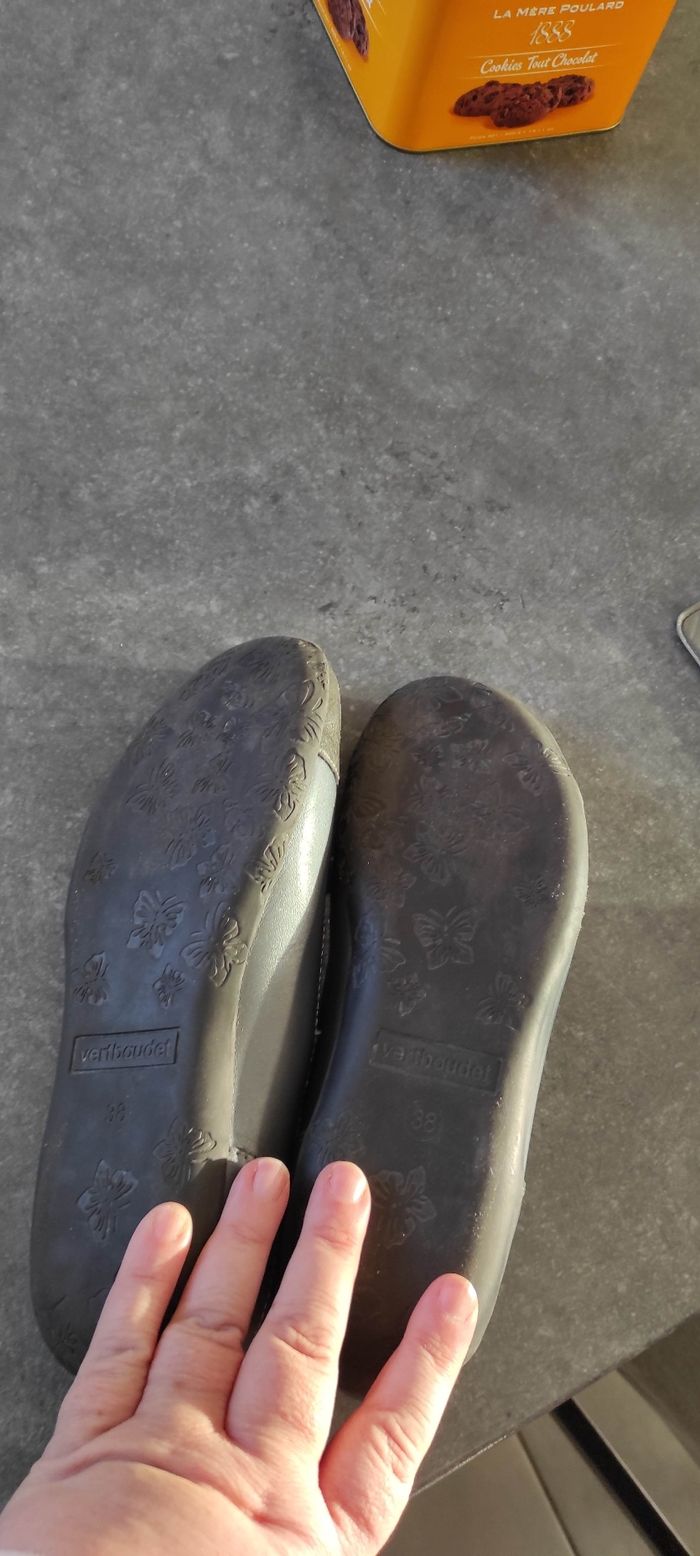 Ballerines fille grises souris Vertbaudet point 38 neuves - photo numéro 4