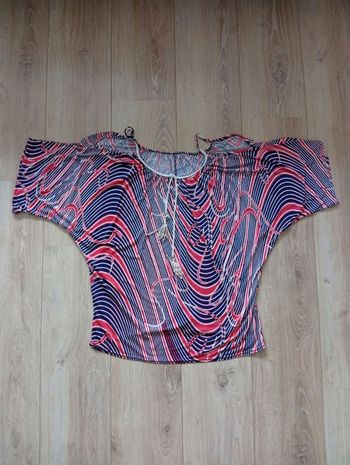 T-shirt à motifs rouge bleu t42/44