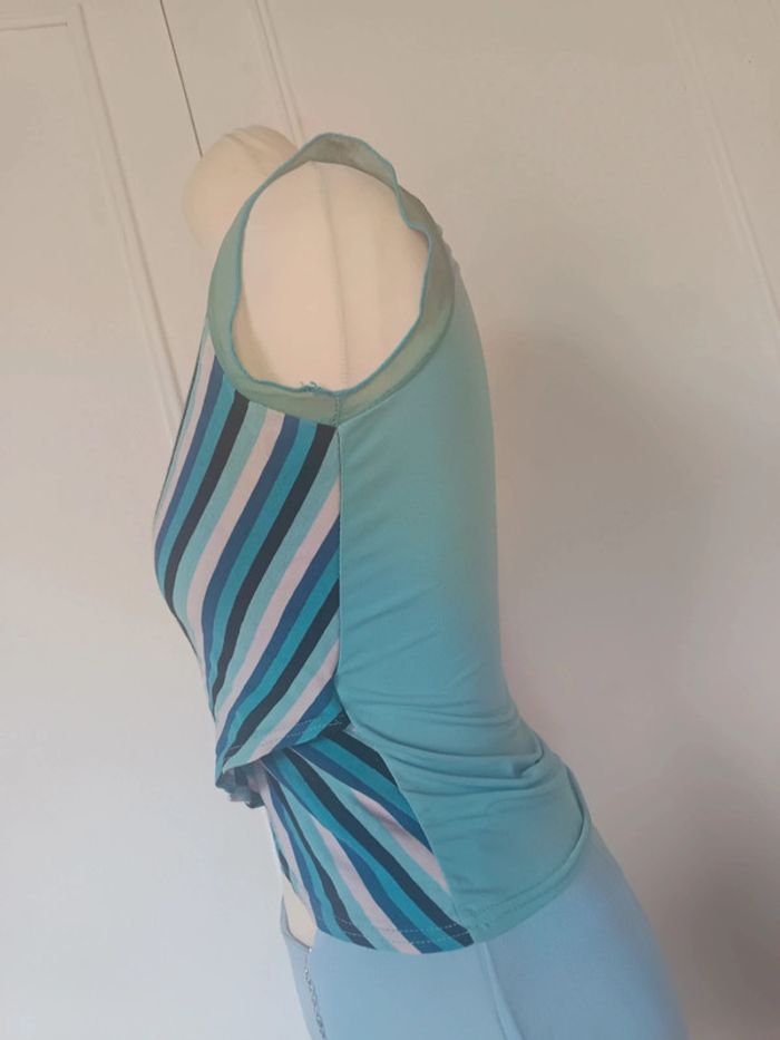 💎y2k top sexy femme de qualité t xs s extensible infroissable été bleu 90s 2000 - photo numéro 5