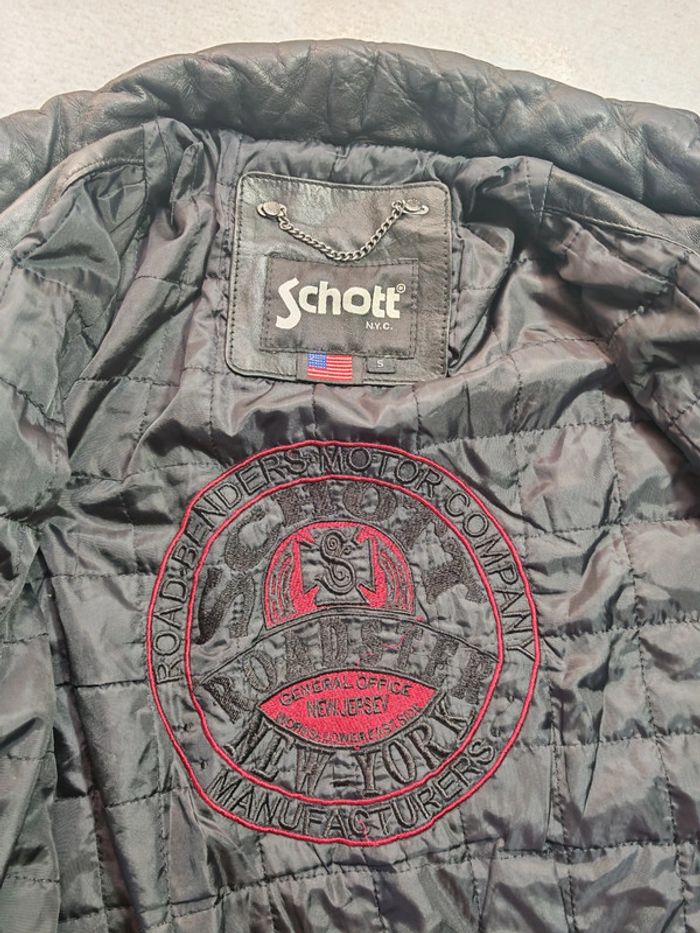 Blouson en cuir matelassé Schott NYC taille S - photo numéro 7