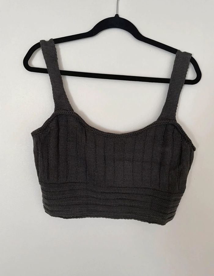 Top court côtelé en maille tricot neuf