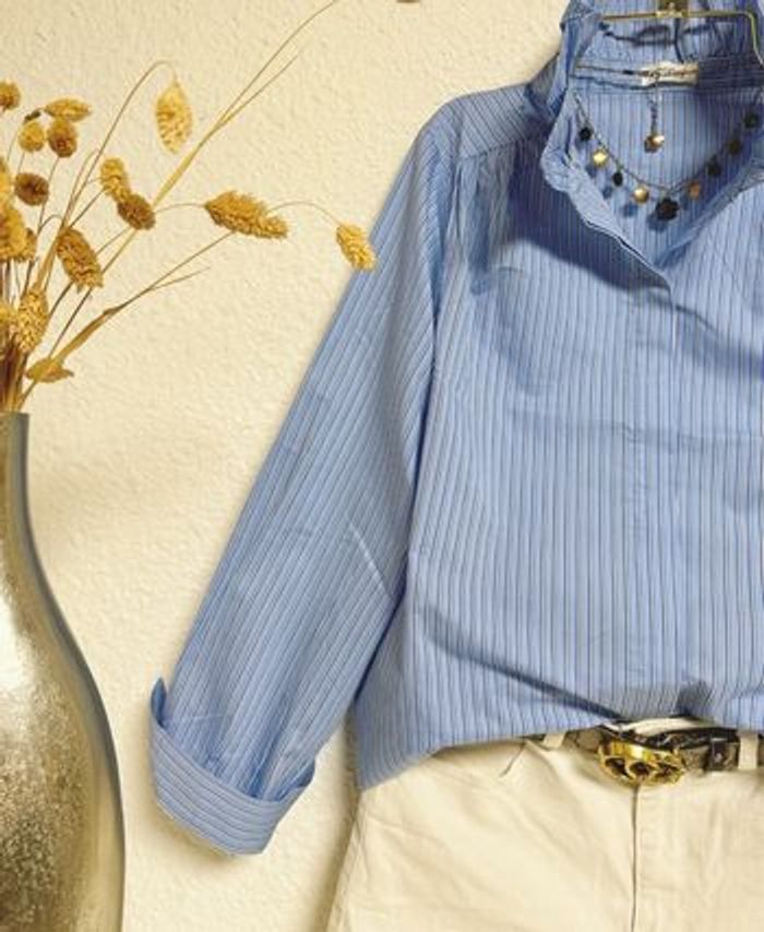 Chemise bleue marine rayures taille S - photo numéro 3