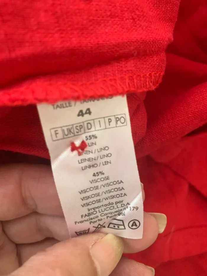 Robe Tavia  Lucci taille 44 longue rouge 55%lin - photo numéro 9