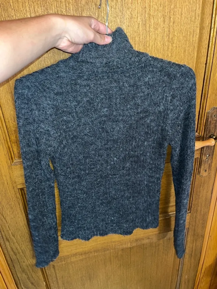 Pull col roulé gris - photo numéro 3