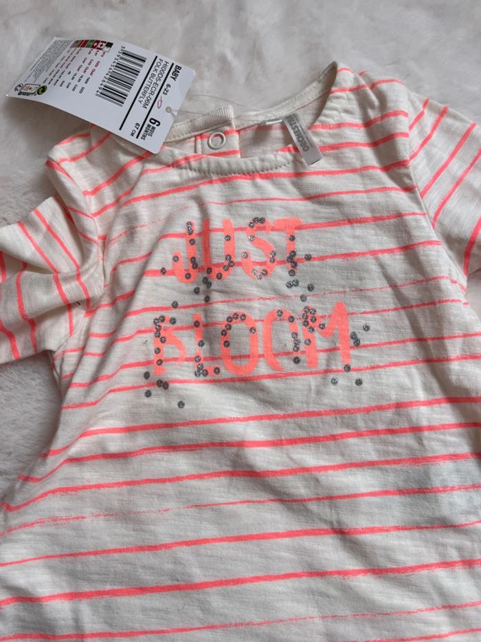 T-shirt bébé fille manche longue 6 mois - photo numéro 4