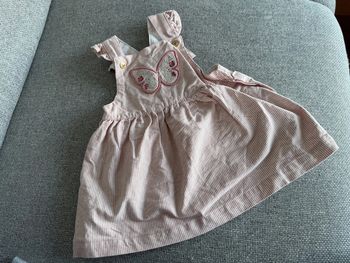 Robe rayée rose et blanc papillon sergent major 9 mois / 71cm