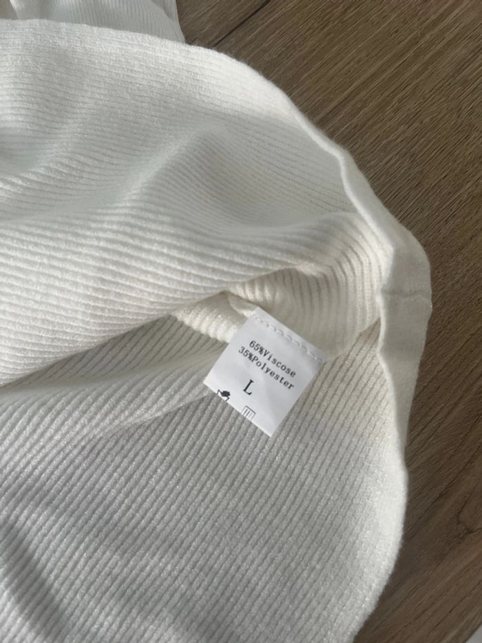 Pull femme blanc taille L neuf sous blister - photo numéro 5
