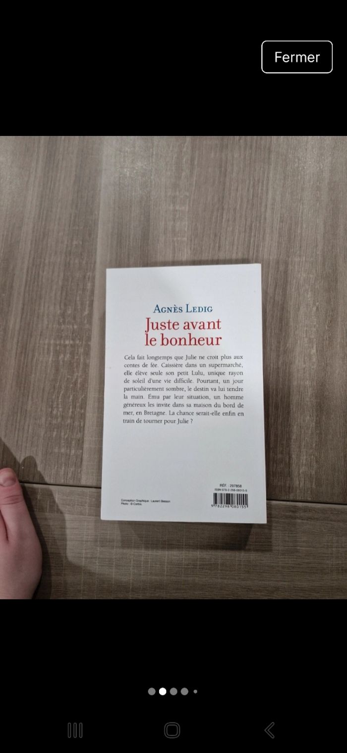 Juste avant le bonheur/Agnès Ledig - photo numéro 2