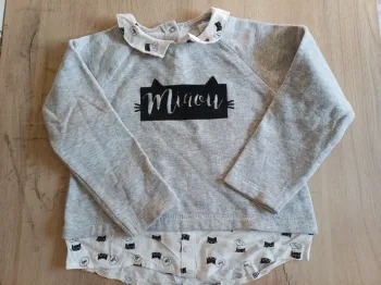 Sweat 2en1 chemise chat