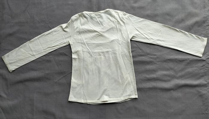 Tshirt manches longues crème 8 ans - photo numéro 2