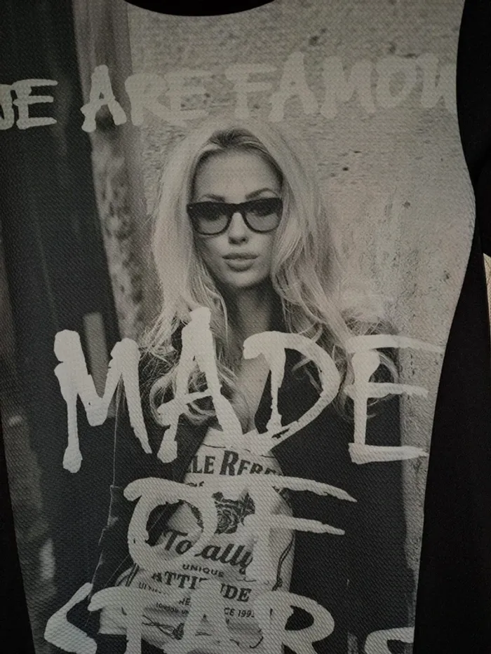 T-shirt fille 14 ans Tissaia tbe noir gris blanc - photo numéro 4