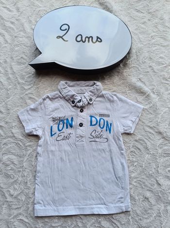 Polo manches courtes Garçon 2 ans London In Extenso 100% coton