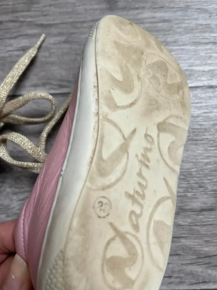 Chaussures Naturino 23 Rose avec lacets doré Motif licorne - photo numéro 9