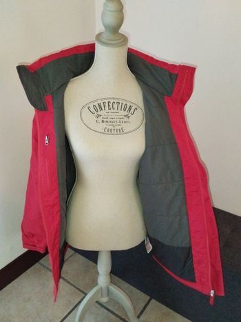 Anorak hiver rouge et gris