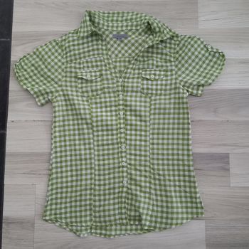 Chemise femme à carreaux verte manches courtes Tex taille 38