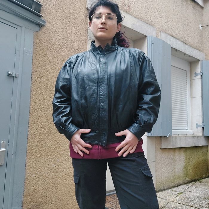 Magnifique veste 80s cuir véritable 38 - photo numéro 2