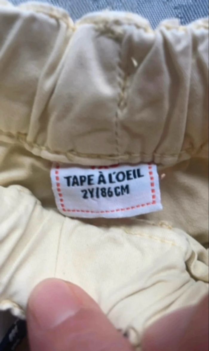 Short garçon TAPE À L’ŒIL – 2 ans – Jaune pastel - photo numéro 3