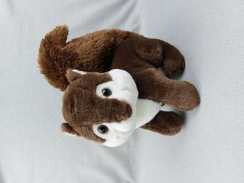 Peluche doudou écureuil GIPSY marron blanc environ 30 cm