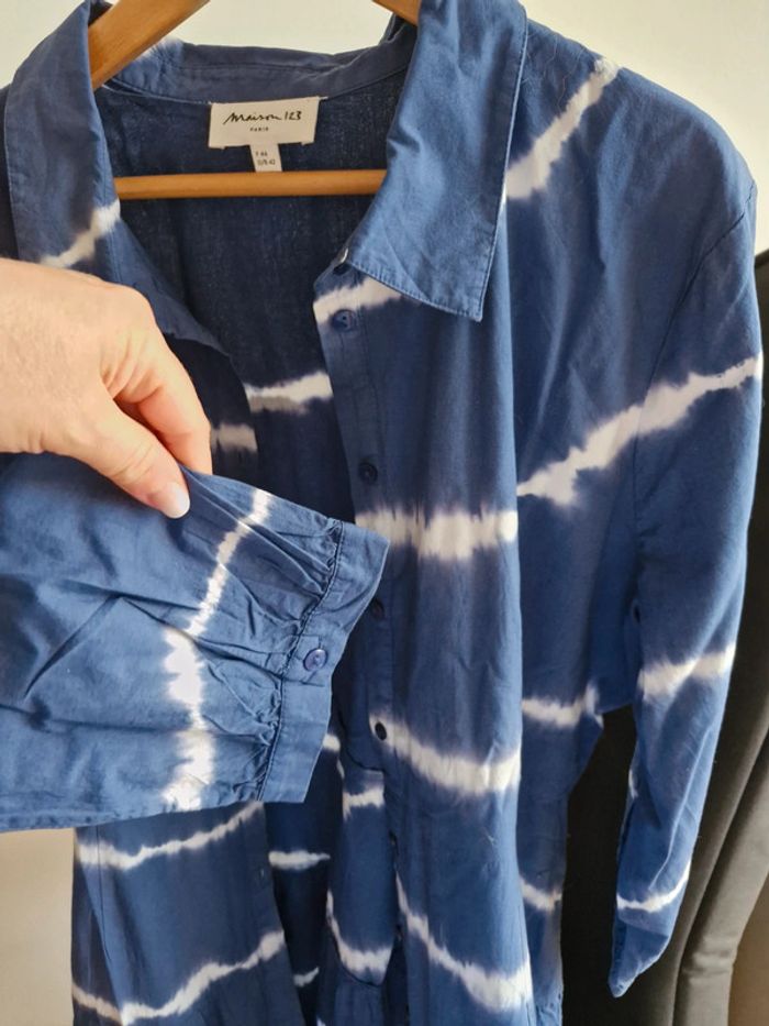 Maison 123 robe longue tie and dye bleu marine - photo numéro 5
