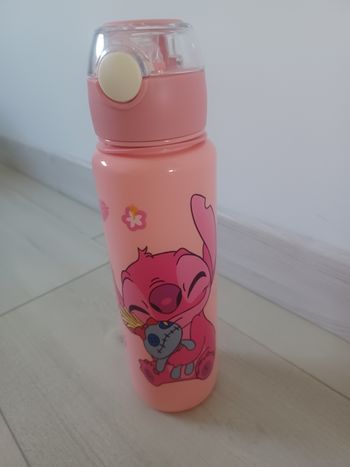 Gourde Stitch rose  avec paille 750 ml