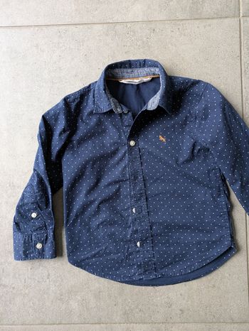 Chemise h&m bleu marine à pois