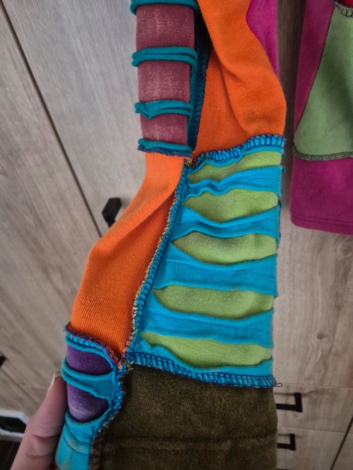 Veste patchwork colorée style népalais – Taille L/XL - photo numéro 4