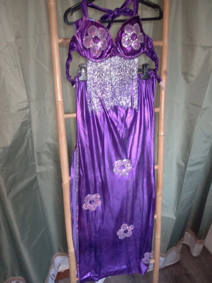 Costume danse orientale violet fait main
