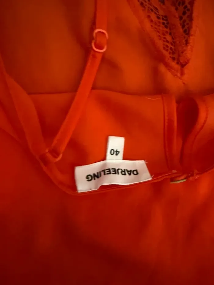 Lot de 2 top satin Darjeeling 40 noir orange 15 e les 2 - photo numéro 7
