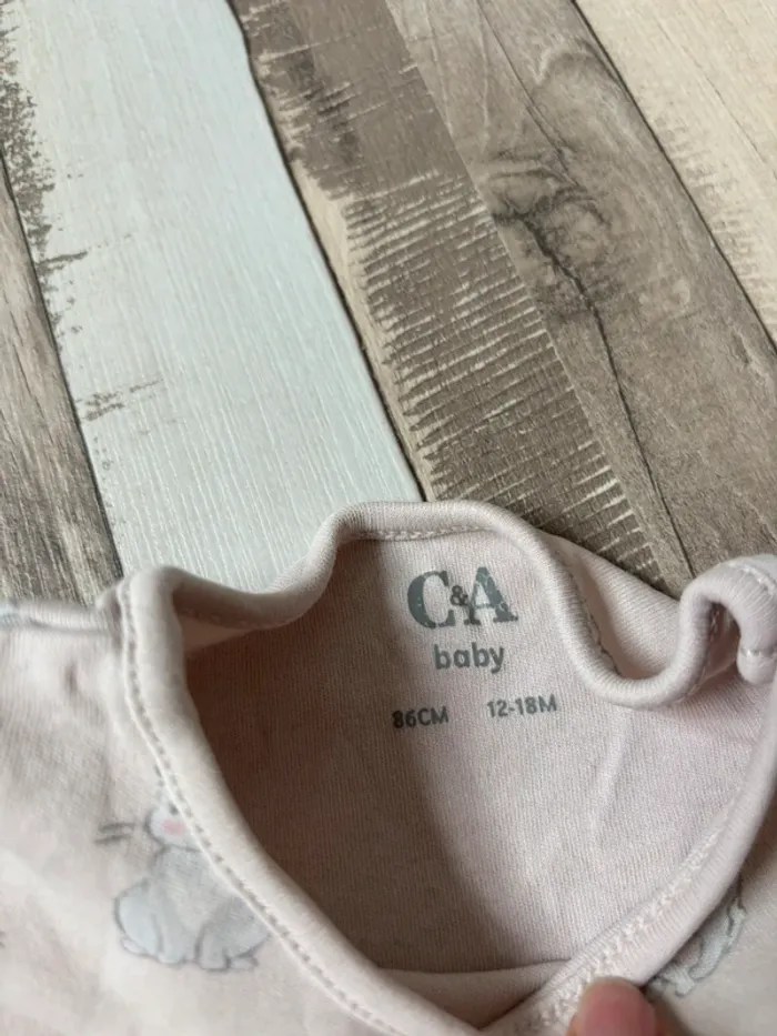 Pyjama fille C&A 86 cm – 2 pièces coton motif lapin 💤 Doux & adorable - photo numéro 3