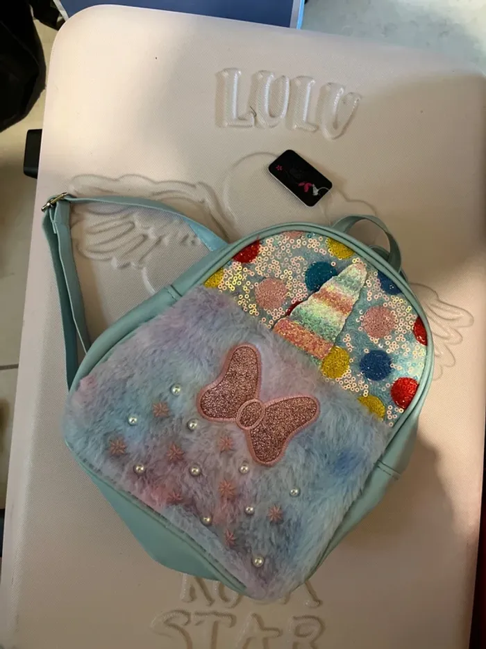 Petit sac à dos goûter maternelle licorne strass