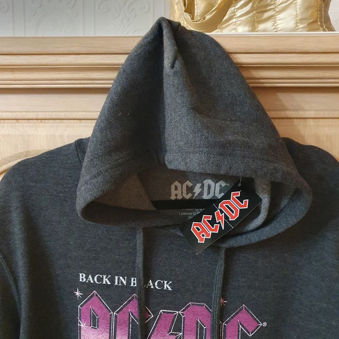 Sweat-shirt AC/DC gris taille L avec capuche et poche centrale - photo numéro 5