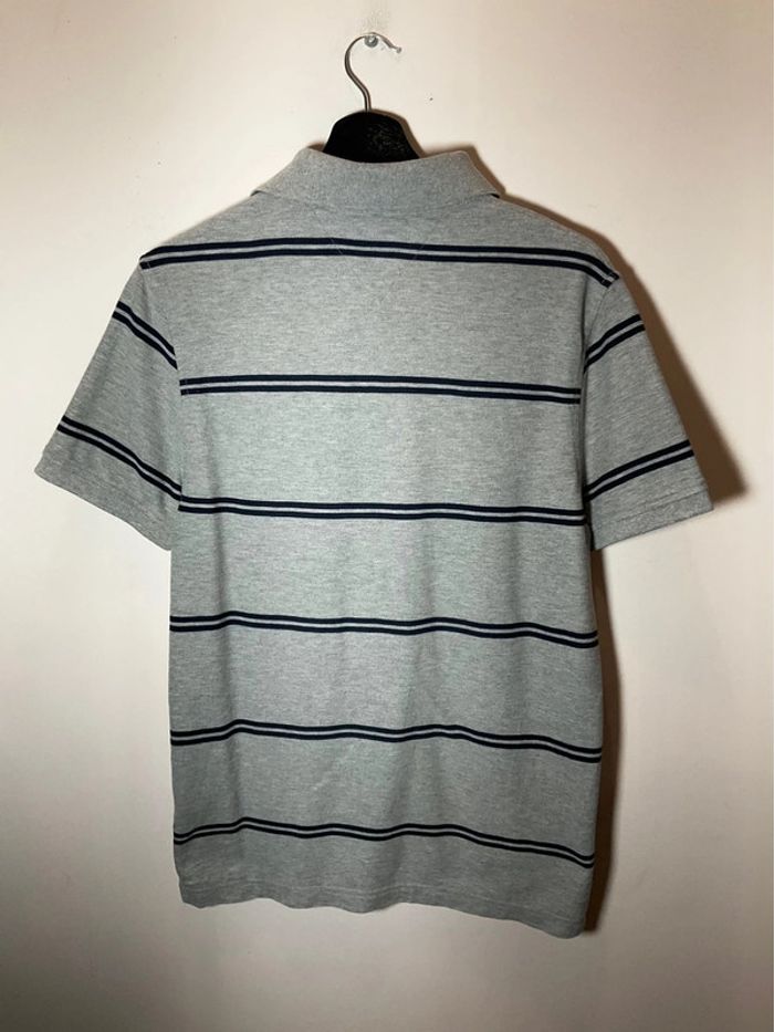 Polo gris à rayures bleues marine pour homme Tommy Hilfiger taille M 033 - photo numéro 2