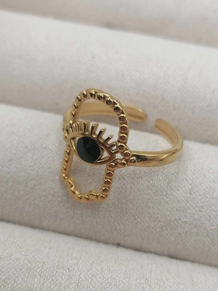 Bague en acier inoxydable ajustable doré - photo numéro 2