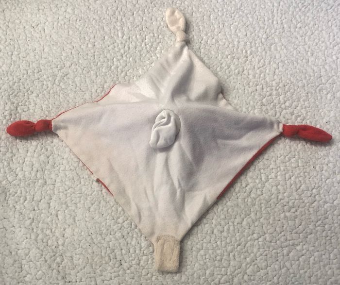 Doudou plat cigogne blanc rouge Roda Rodadou - photo numéro 2