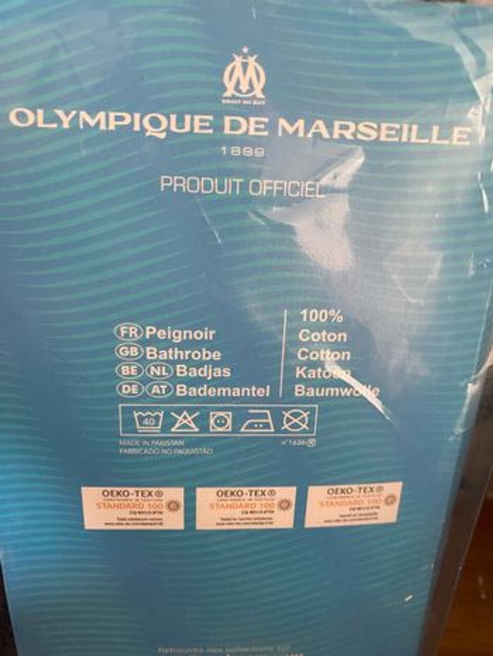 Neuf 6-8 ans Peignoir bain Olympique de Marseille brodé - photo numéro 5