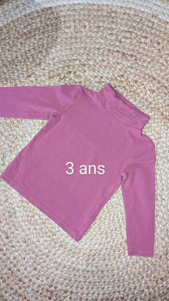 Sous pull col roulé fille - 3 ans
