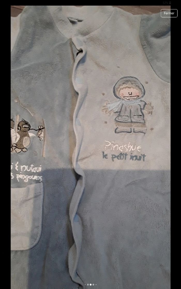 Grenouillere bleu gris pingouin - photo numéro 4