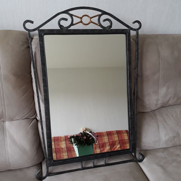 Faby27800 Miroir en fer forgé noir et doré