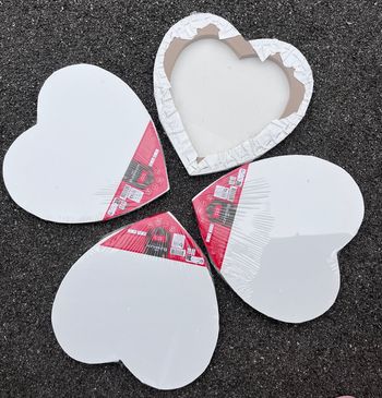 Lot de 4 toiles cœur