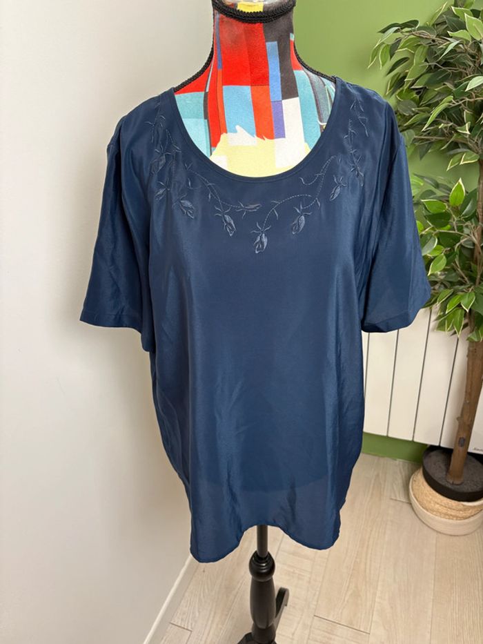 Blouse à manches courtes Canda | Bleu marine | Taille 46